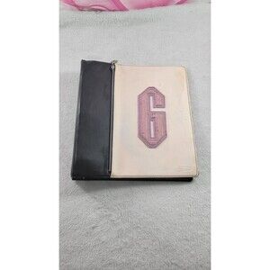 Wilson Jones Varsity G Letter 3 Ring Portfolio Binder Black Pink Y2K Vintage